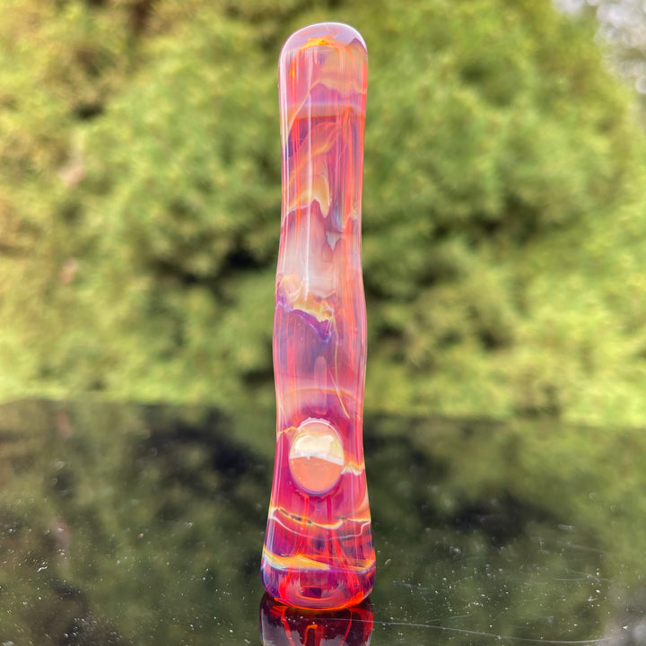 Amber Purple Chillum Glass Pipe Chauncey Glass Clear Marble  