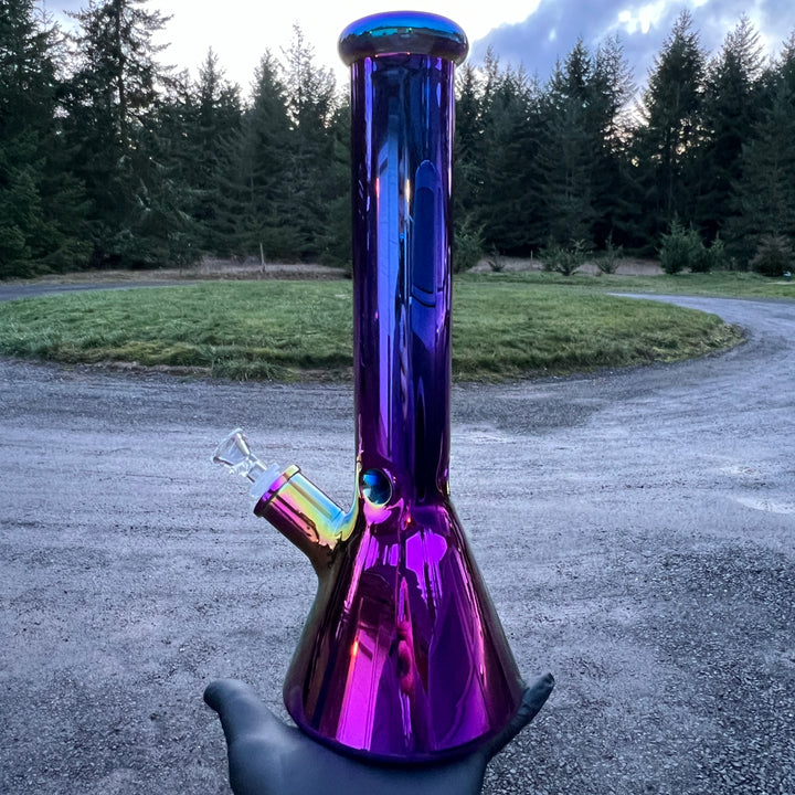 Lustrous Purple Iridescent Bong 13" Glass Pipe TG   