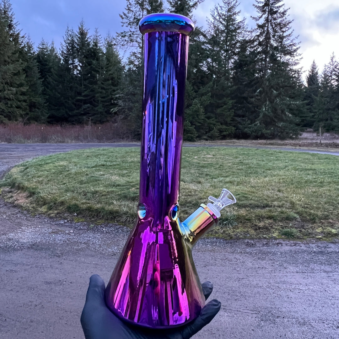 Lustrous Purple Iridescent Bong 13" Glass Pipe TG   