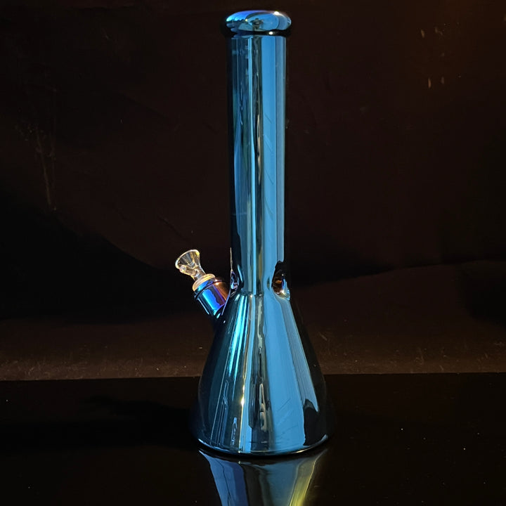 Lustrous Blue Iridescent Bong 13" Glass Pipe TG   