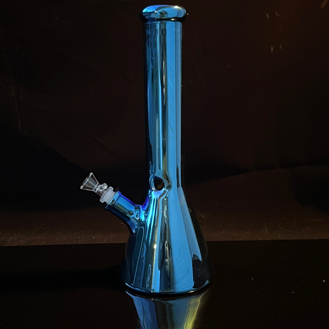 Lustrous Blue Iridescent Bong 13" Glass Pipe TG   