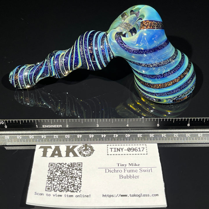 Dichro Fume Swirl Bubbler Glass Pipe Tiny Mike