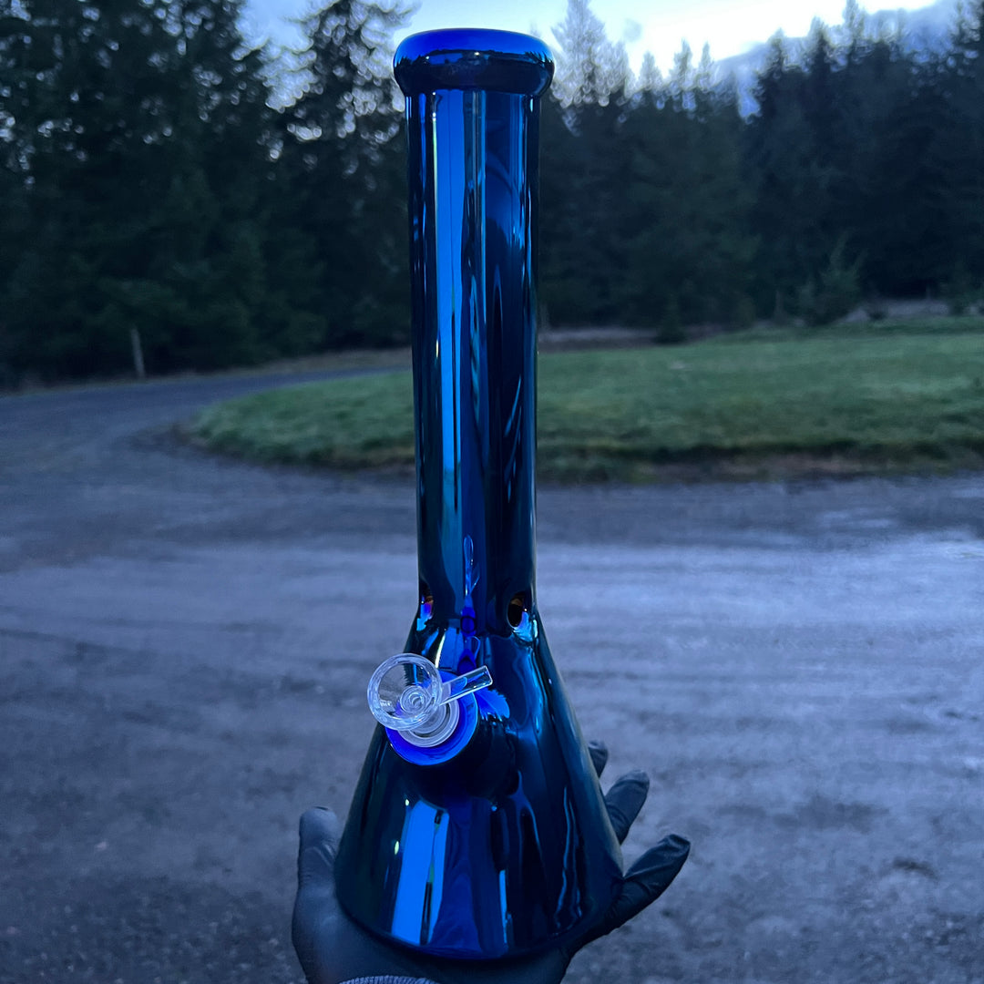 Lustrous Blue Iridescent Bong 13" Glass Pipe TG   