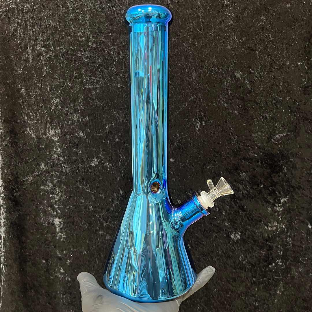 Lustrous Blue Iridescent Bong 13" Glass Pipe TG   