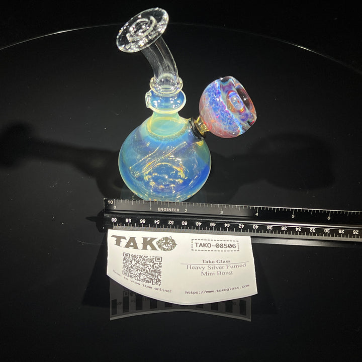 Heavy Silver Fumed Mini Bong Glass Pipe Tako Glass