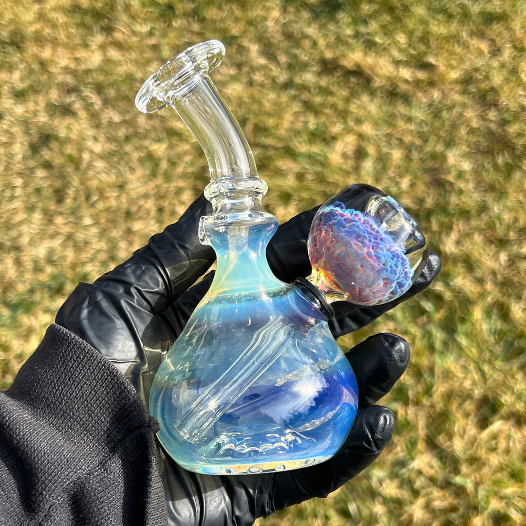 Heavy Silver Fumed Mini Bong Glass Pipe Tako Glass