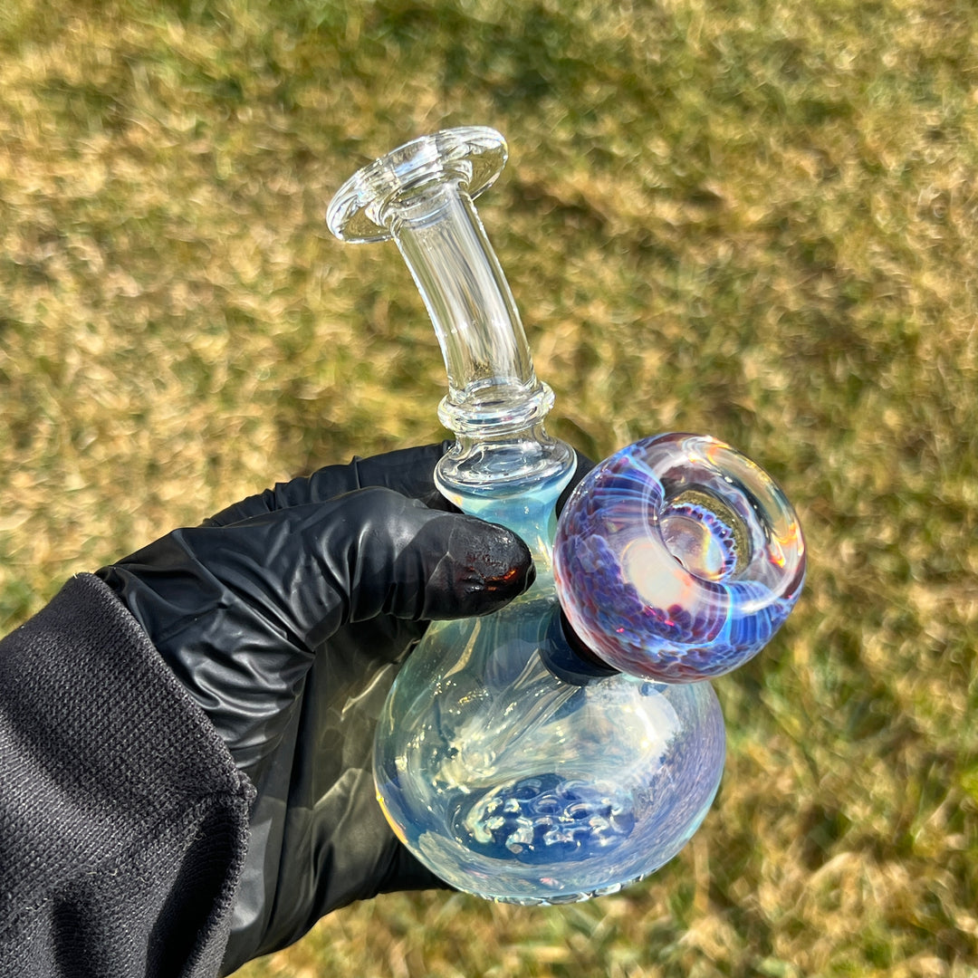 Heavy Silver Fumed Mini Bong Glass Pipe Tako Glass