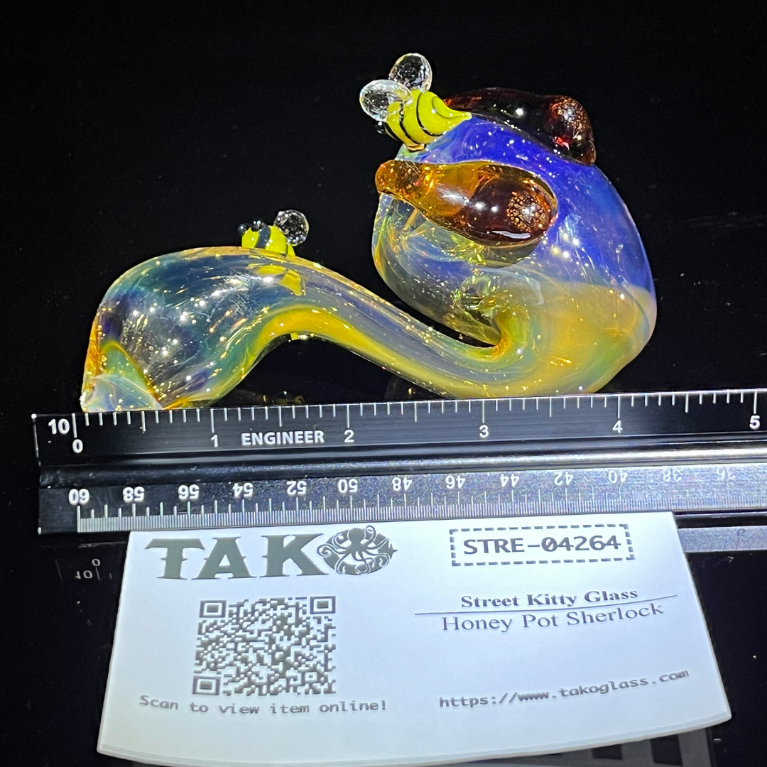 Honey Pot Sherlock Glass Pipe Street Kitty Glass   