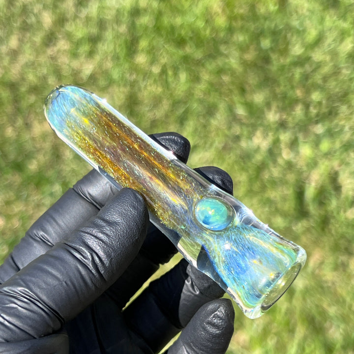 Mystery Aventurine Chillum Glass Pipe Chuck Glass   