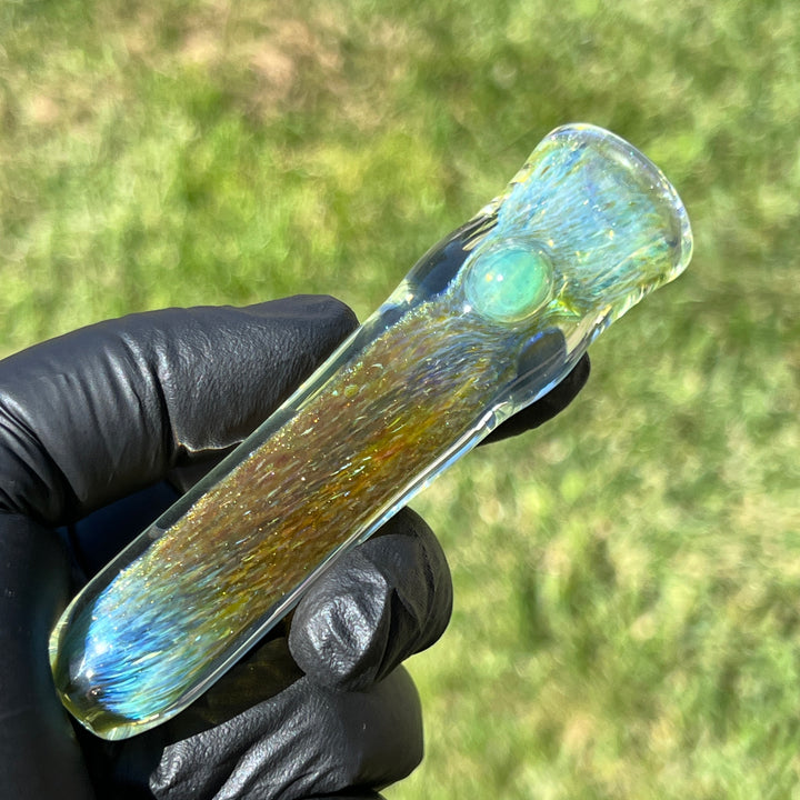 Mystery Aventurine Chillum Glass Pipe Chuck Glass   