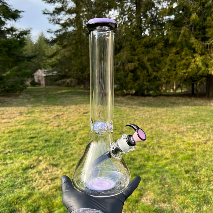 9 mm Thick Boy Beaker Bong Glass Pipe TG Pink  