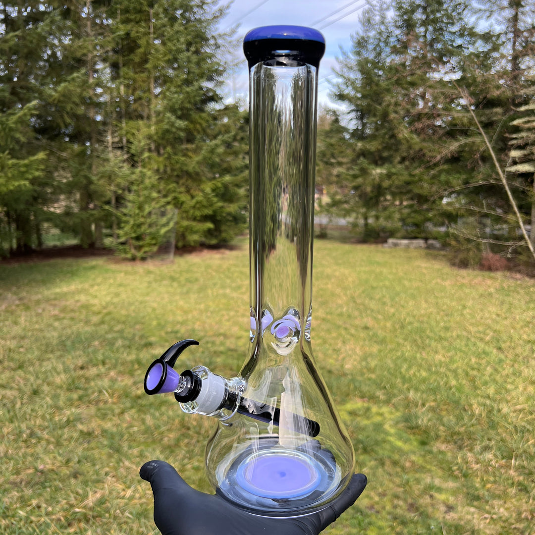 9 mm Thick Boy Beaker Bong Glass Pipe TG Purple  
