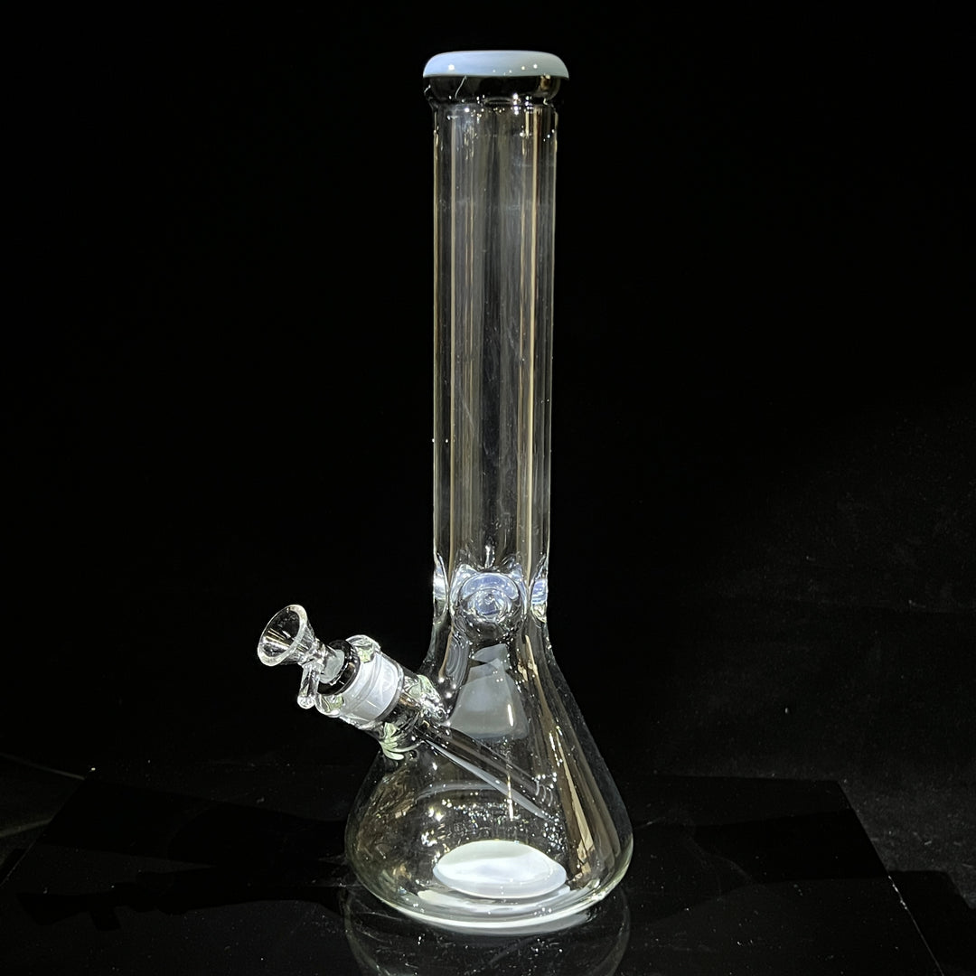 9 mm Thick Boy Beaker Bong Glass Pipe TG White  