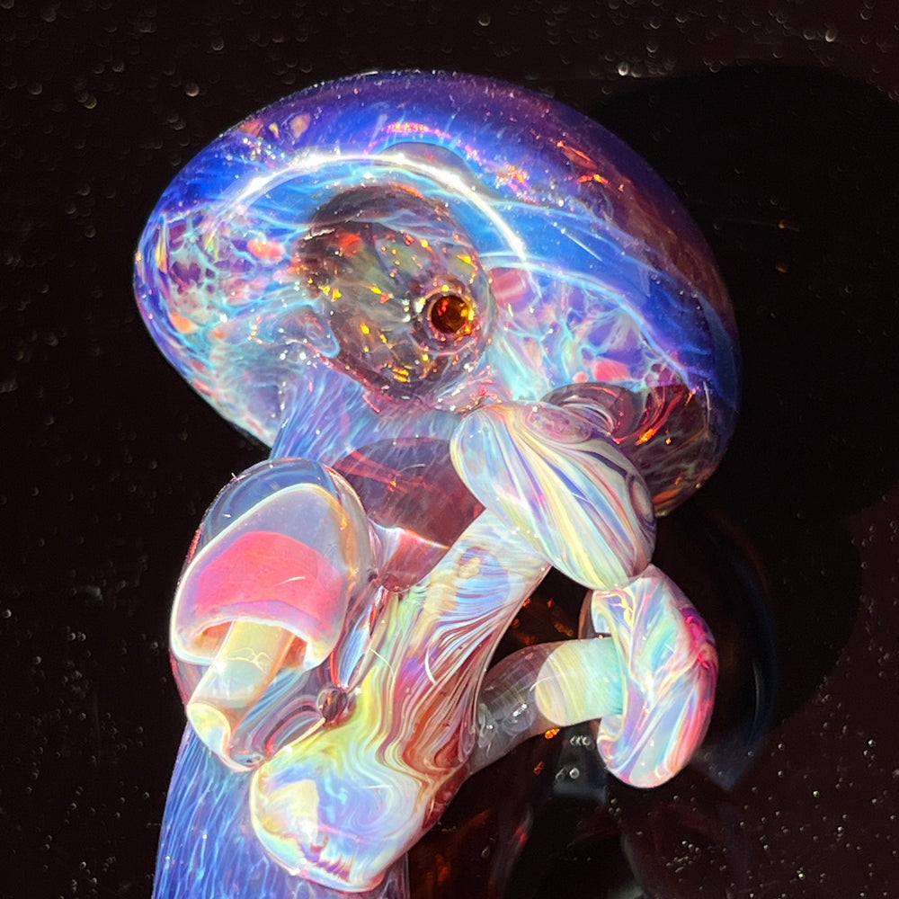 Purple Mushie Marble Pipe Glass Pipe Beezy Glass   
