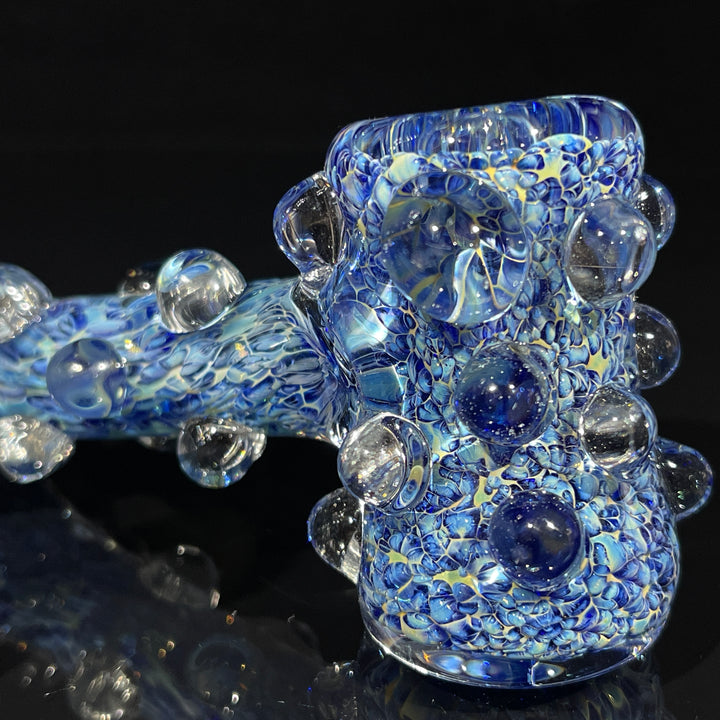 5" Fumed Color Rake Mini Bong + Ocean Blue Marble Hammer Combo Glass Pipe Mary Jane's Glass