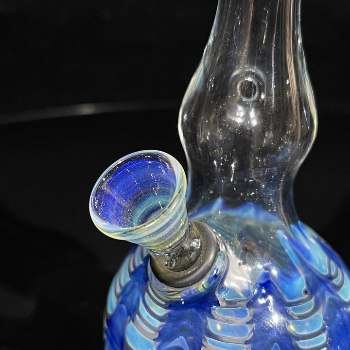 5" Fumed Color Rake Mini Bong + Ocean Blue Marble Hammer Combo Glass Pipe Mary Jane's Glass