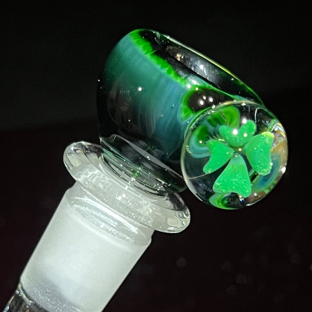 14 mm Exp Green Shamrock PullSlide Accessory Beezy Glass   