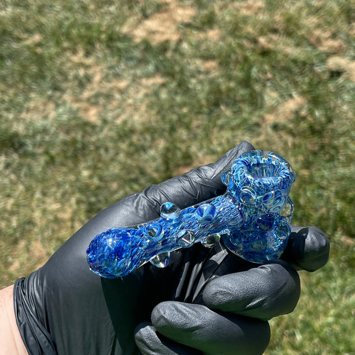 5" Fumed Color Rake Mini Bong + Ocean Blue Marble Hammer Combo Glass Pipe Mary Jane's Glass