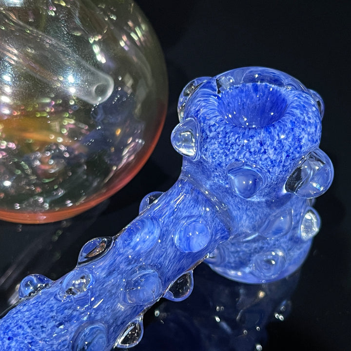 5" Gold Fumed Mini Bong + Sky Blue Marble Hammer Combo Glass Pipe Mary Jane's Glass