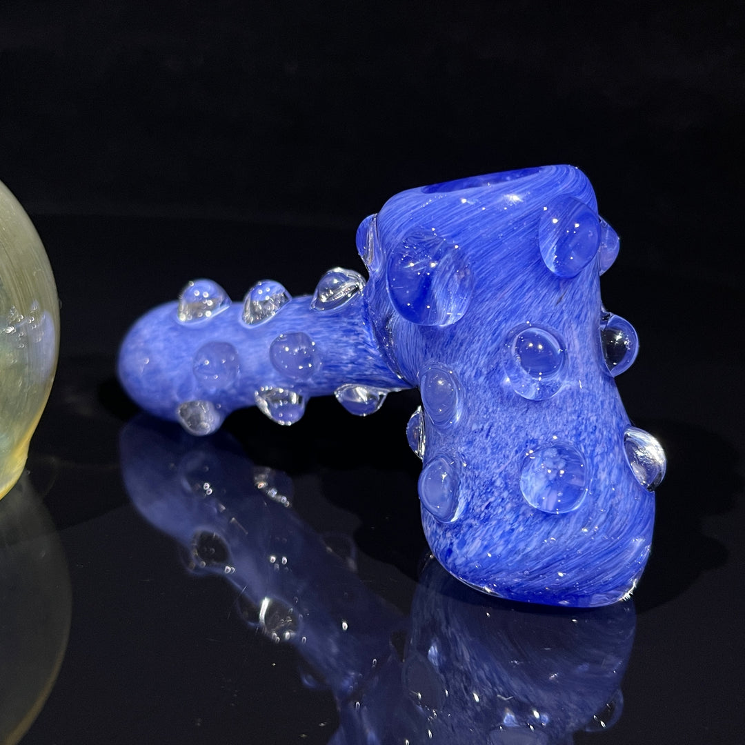 5" Silver Fumed Mini Bong + Sky Blue Marble Hammer Combo Glass Pipe Mary Jane's Glass