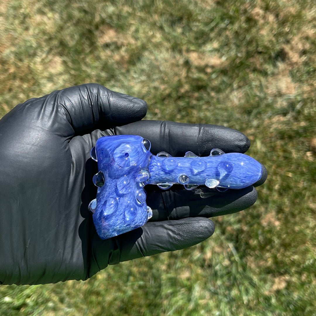 5" Silver Fumed Mini Bong + Sky Blue Marble Hammer Combo Glass Pipe Mary Jane's Glass