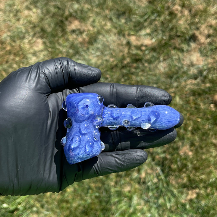 5" Silver Fumed Mini Bong + Sky Blue Marble Hammer Combo Glass Pipe Mary Jane's Glass