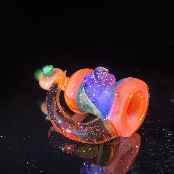 Flatmouth Chill with Horn and Opals Glass Pipe Chillery Bogart   