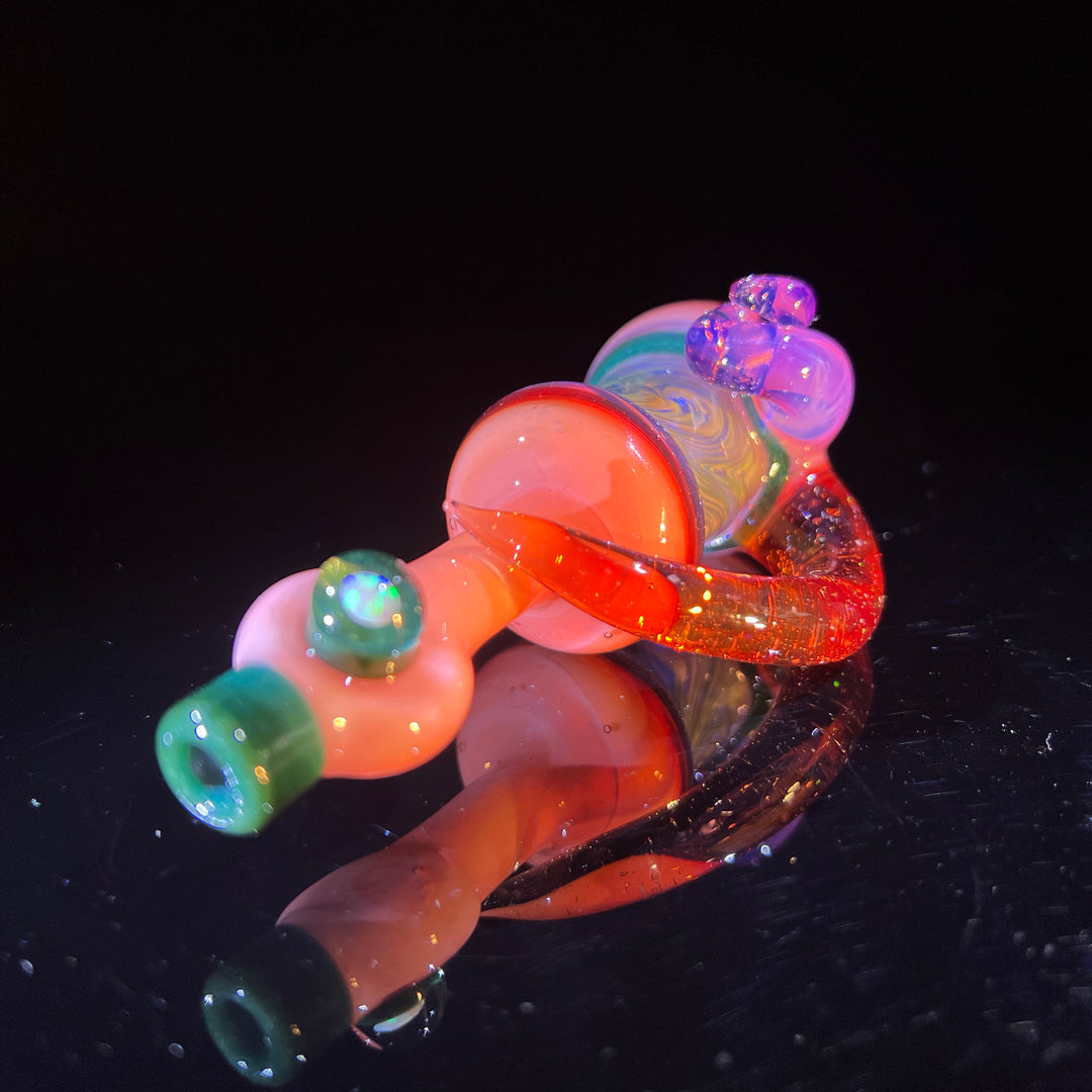 Flatmouth Chill with Horn and Opals Glass Pipe Chillery Bogart   