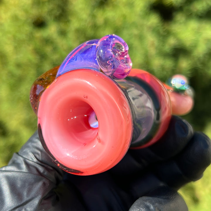 Flatmouth Chill with Horn and Opals Glass Pipe Chillery Bogart   