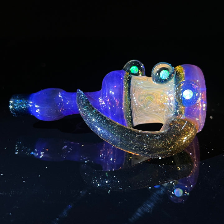 Flatmouth Chill with Horn and Opals Glass Pipe Chillery Bogart   