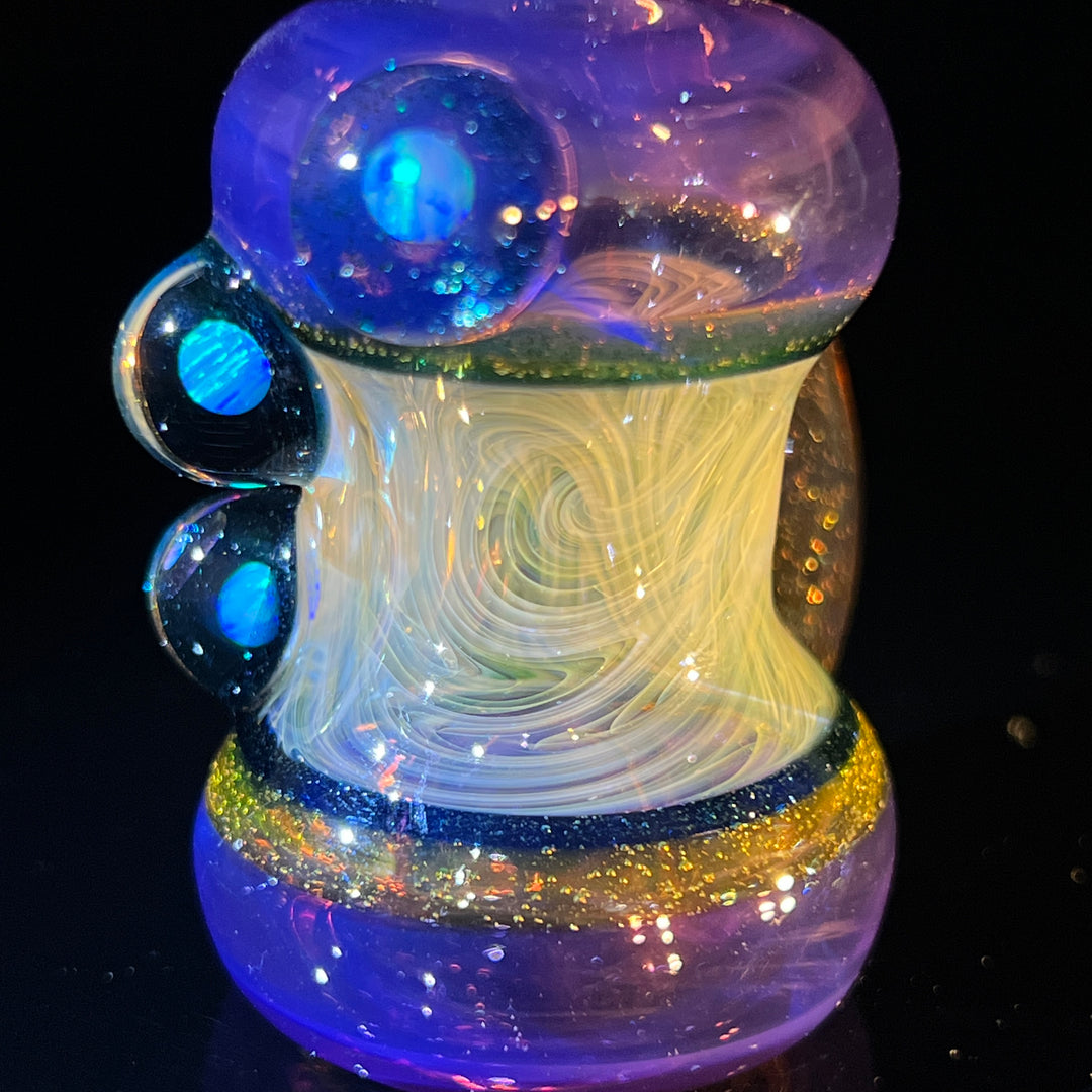 Flatmouth Chill with Horn and Opals Glass Pipe Chillery Bogart   