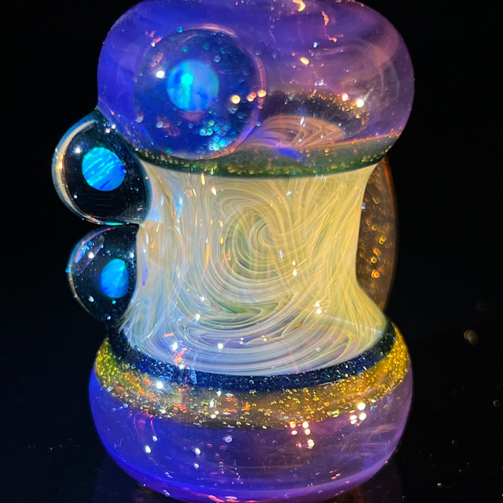 Flatmouth Chill with Horn and Opals Glass Pipe Chillery Bogart   