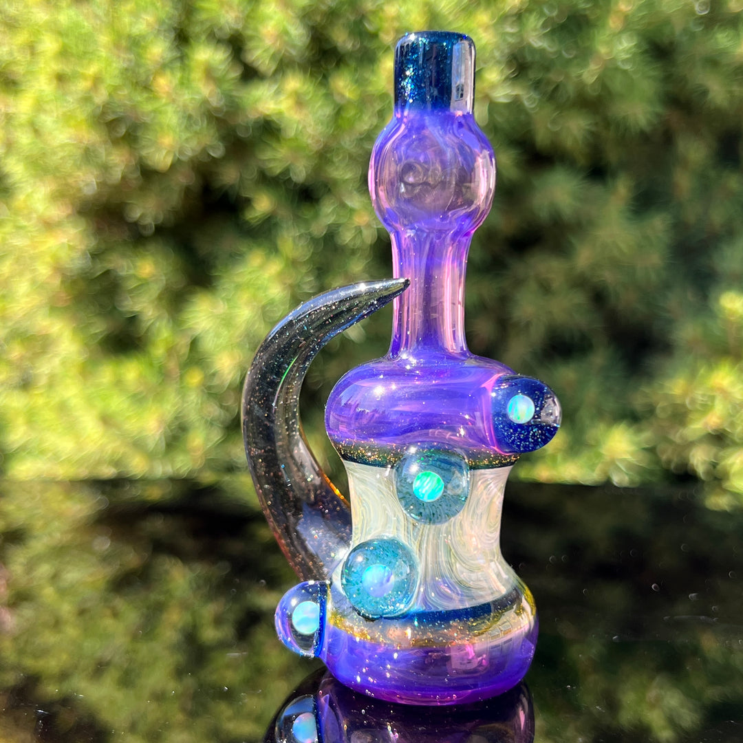 Flatmouth Chill with Horn and Opals Glass Pipe Chillery Bogart   