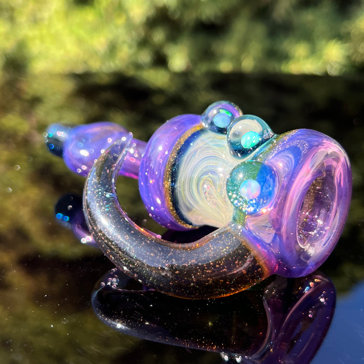Flatmouth Chill with Horn and Opals Glass Pipe Chillery Bogart   