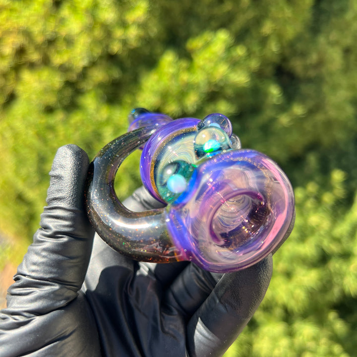 Flatmouth Chill with Horn and Opals Glass Pipe Chillery Bogart   