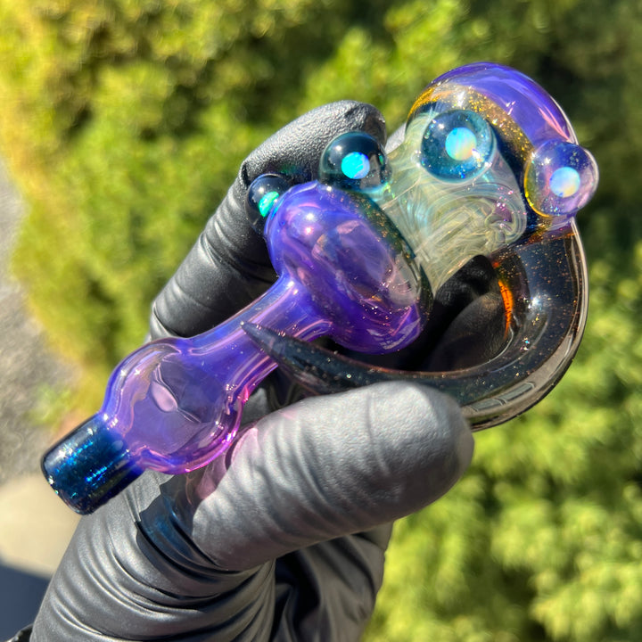 Flatmouth Chill with Horn and Opals Glass Pipe Chillery Bogart   
