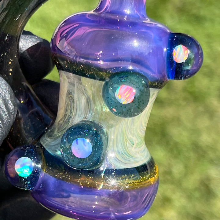 Flatmouth Chill with Horn and Opals Glass Pipe Chillery Bogart   
