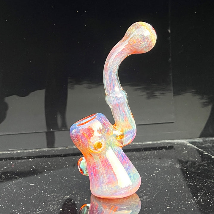 Purple Magic Mushroom Opal Sherlock Bubbler Glass Pipe Beezy Glass