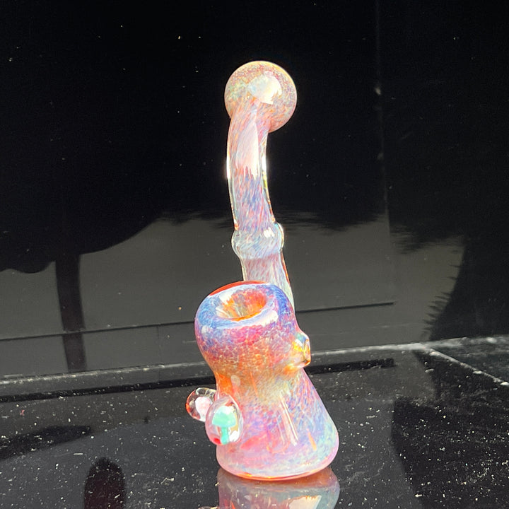 Purple Magic Mushroom Opal Sherlock Bubbler Glass Pipe Beezy Glass
