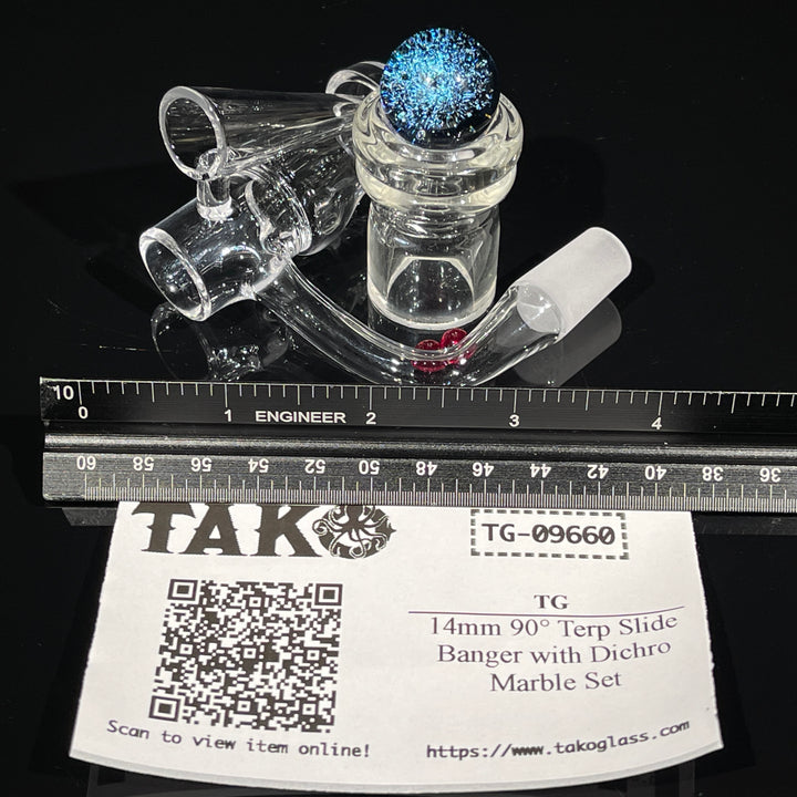 14mm 90° Terp Slide Banger with Dichro Marble Set Accessory TG