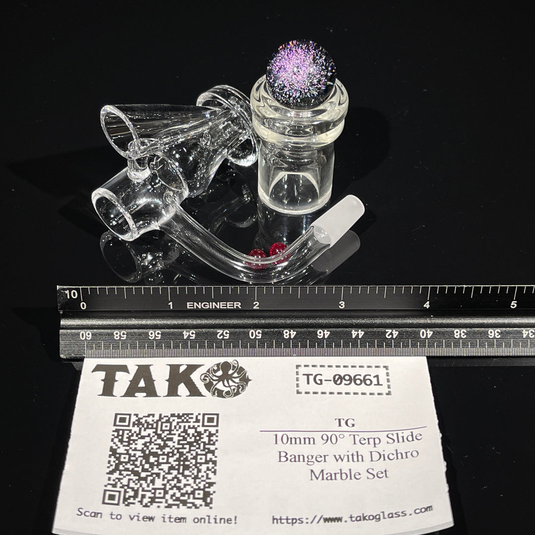 10mm 90° Terp Slide Banger with Dichro Marble Set Accessory TG