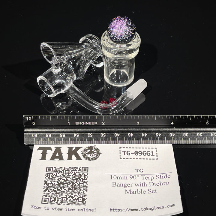 10mm 90° Terp Slide Banger with Dichro Marble Set Accessory TG