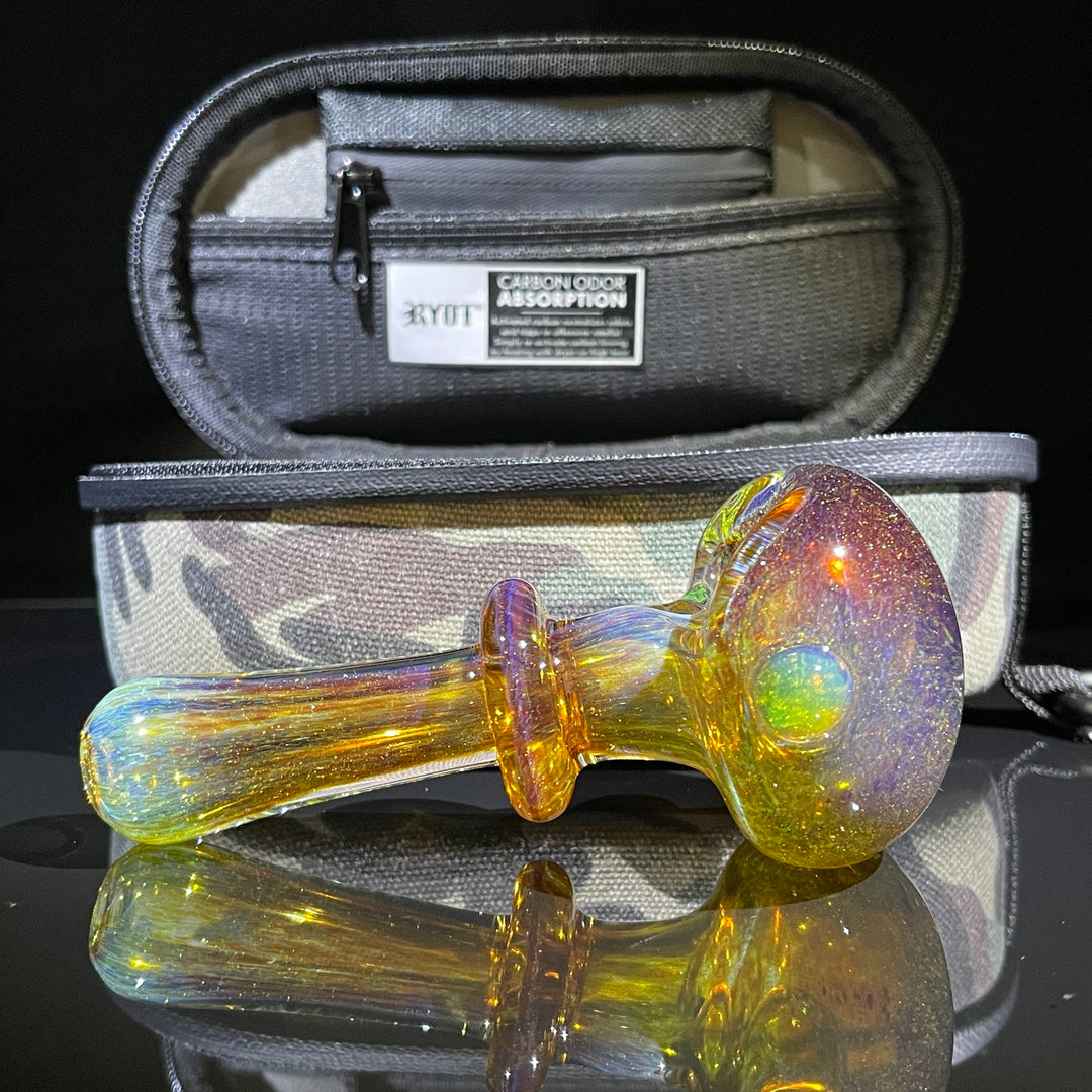 Thick Aventurine Pipe + Ryot Headcase Combo Glass Pipe Chuck Glass