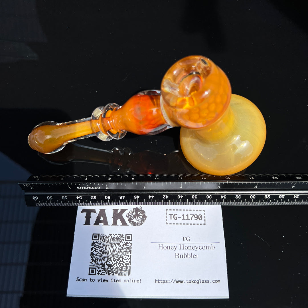 Honey Honeycomb Bubbler Glass Pipe TG