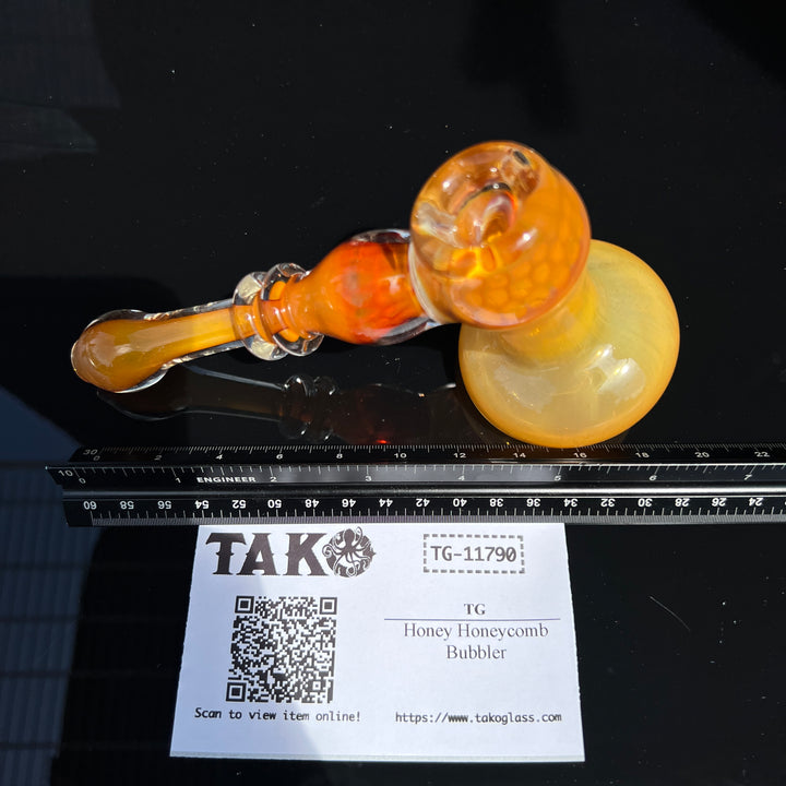 Honey Honeycomb Bubbler Glass Pipe TG