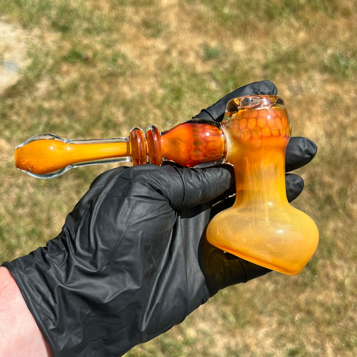 Honey Honeycomb Bubbler Glass Pipe TG