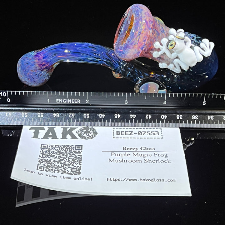 Purple Magic Frog Mushroom Sherlock Glass Pipe Beezy Glass