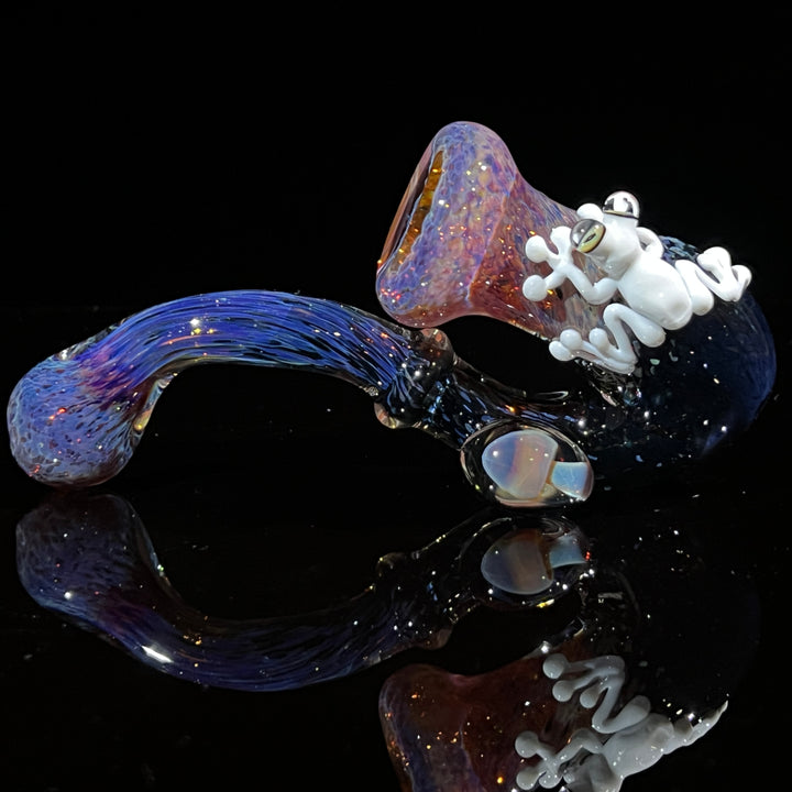 Purple Magic Frog Mushroom Sherlock Glass Pipe Beezy Glass