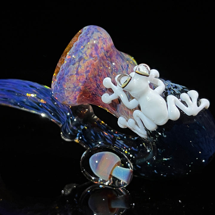 Purple Magic Frog Mushroom Sherlock Glass Pipe Beezy Glass