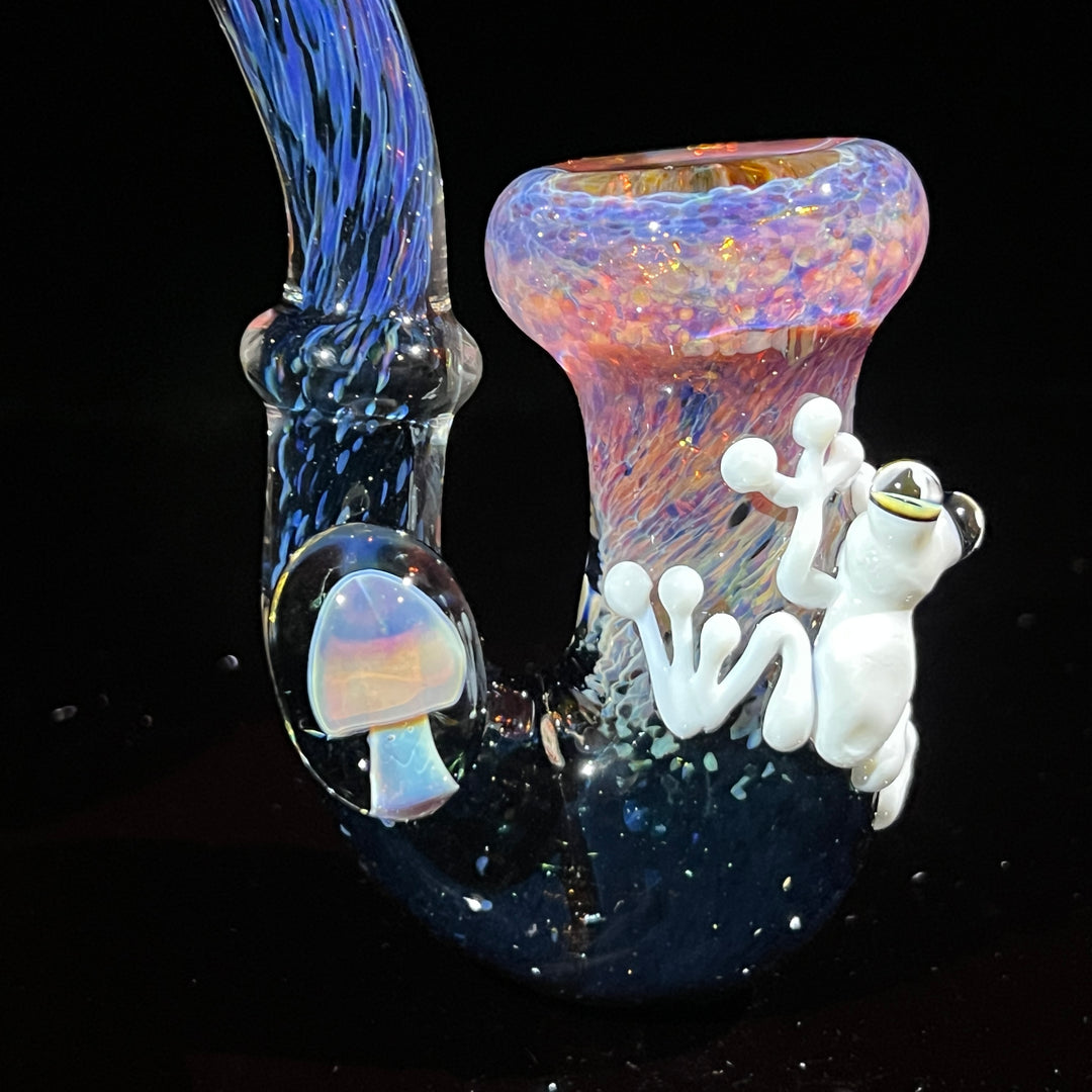 Purple Magic Frog Mushroom Sherlock Glass Pipe Beezy Glass